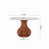 Ambre lustré + base noyer foncé + chaises noires