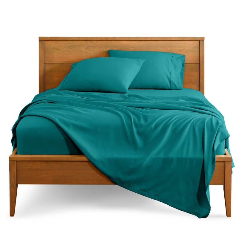 Ensemble de draps en microfibre Bare Home, Ensemble de draps pour très grand lit + un drap-h, Émeraude