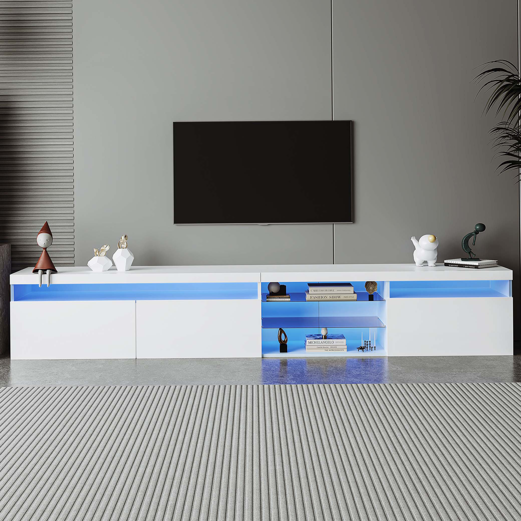 Brayden Studio TV Stand with Two Cabinets, 65+ Inch TVs - Wayfair Canada