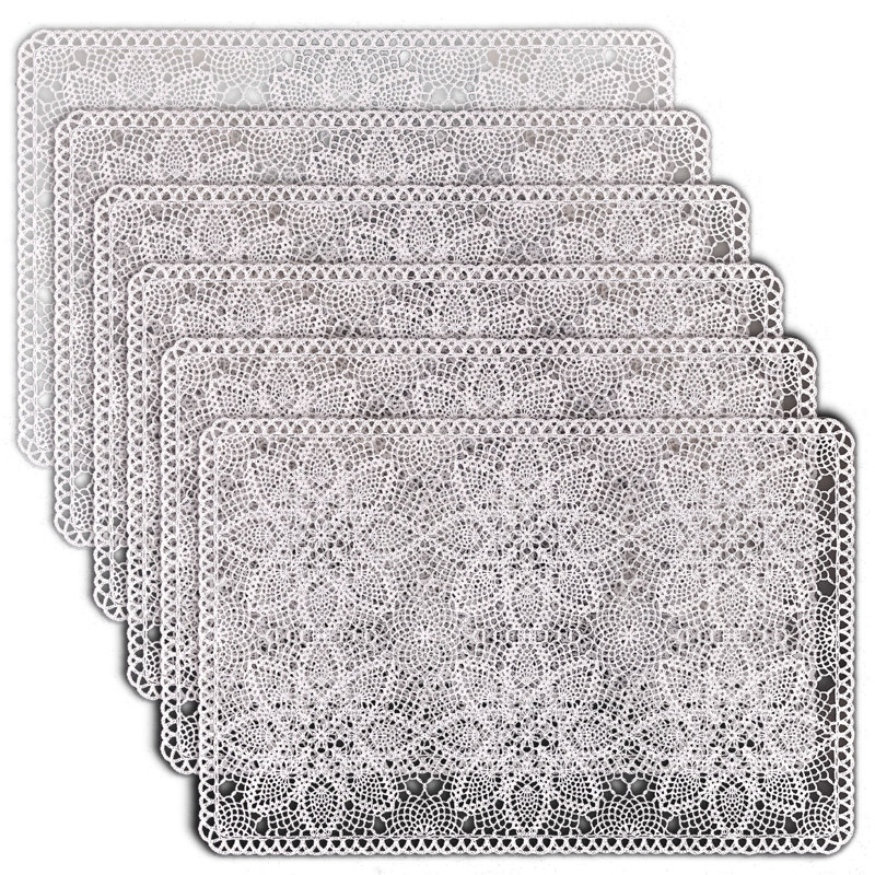 Ensemble de napperon rigide en vinyle 6 pièces Aguayo, Rose