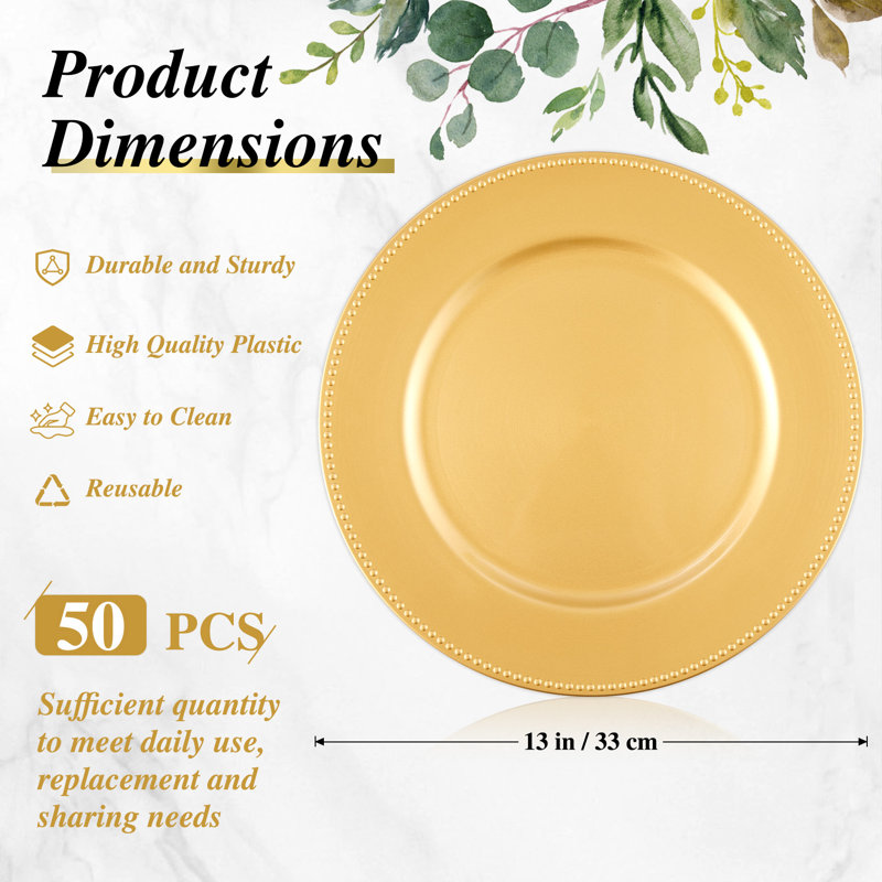 Ensemble de 50 assiettes décoratives 13 po