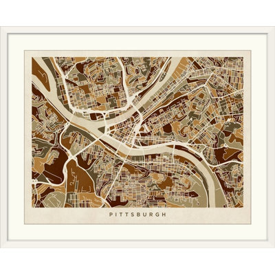 «Pittsburgh Pennsylvania Street Map» par Bellen, impression
