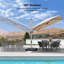 Parasol carré en aluminium décalé en porte-à-faux 9 pi avec rotation à 360 ° Rishal-1552559831