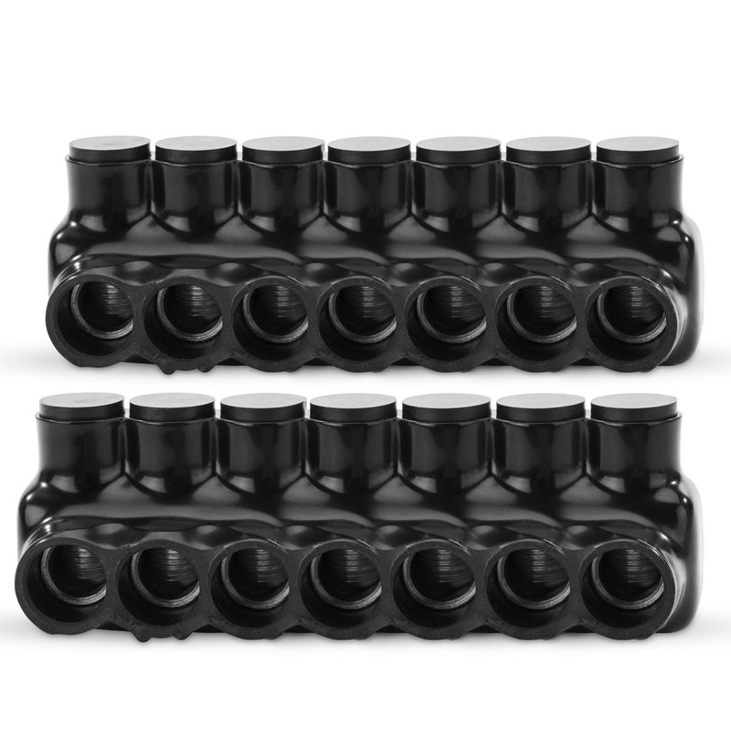 Connecteur multi-câbles isolé noir, gamme de fils 250-6, entrée latérale double - 4 ports