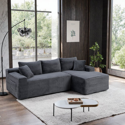 Modern Modular Sectional Sofa With L-Shape Chaise, Deep Seat Corner Couch, No Assembly Required