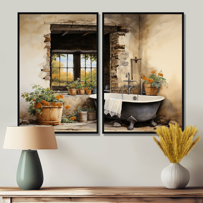 Blanchisserie rustique I - Illustration, impressions sur toile