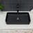24"X13.5" Black Ceramic Rectangular Vessel Sink For Bathroom, Classic Arc Design, Acid - And Low Maintenance Modern Design With Arc, Stain Absorption