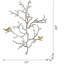 Ensemble de 2 sculptures murales en métal avec accents d'oiseaux 17 x 5,5 x 22 po