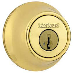 Single Cylinder Deadbolt, Polished Brass