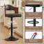 Ensemble de 2 tabourets de bar pivotants à hauteur réglable, revêtus de similicuir, structure en bois, dossier et repose-pieds pour une assise confortable dans la cuisine ou le bar