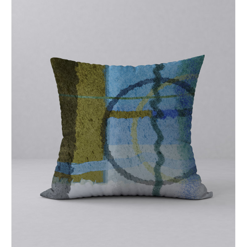 Abstract Reversible Throw Pillow, 18" x 18"