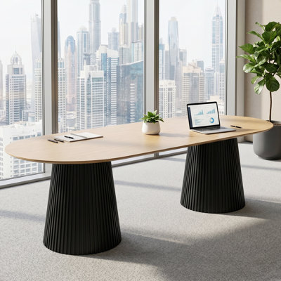 Table de conférence ovale 86 po avec base double Bree