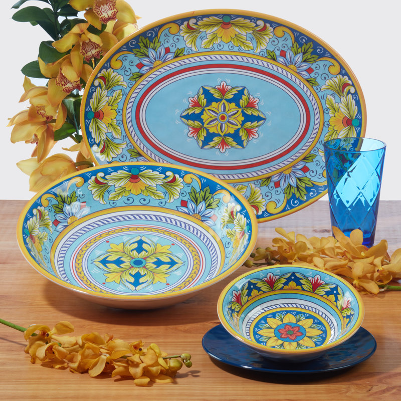 White Melamine 12-Piece Dinnerware Set, Service for 4