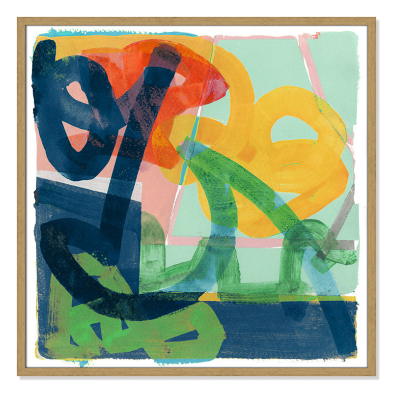 «Dwyer Link» par Cartissi - peinture encadrée, Encadré naturel, H 32 po x l 32 po x P 0,75 po