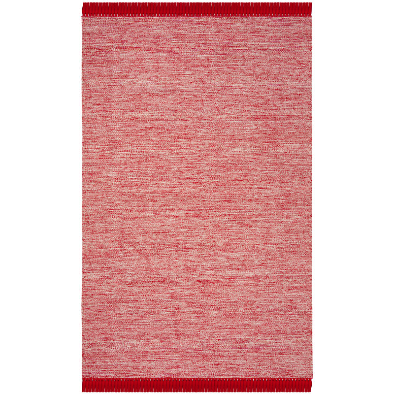 Waloo Hand Woven Cotton Chevron Rug, Rectangle 5' x 8'