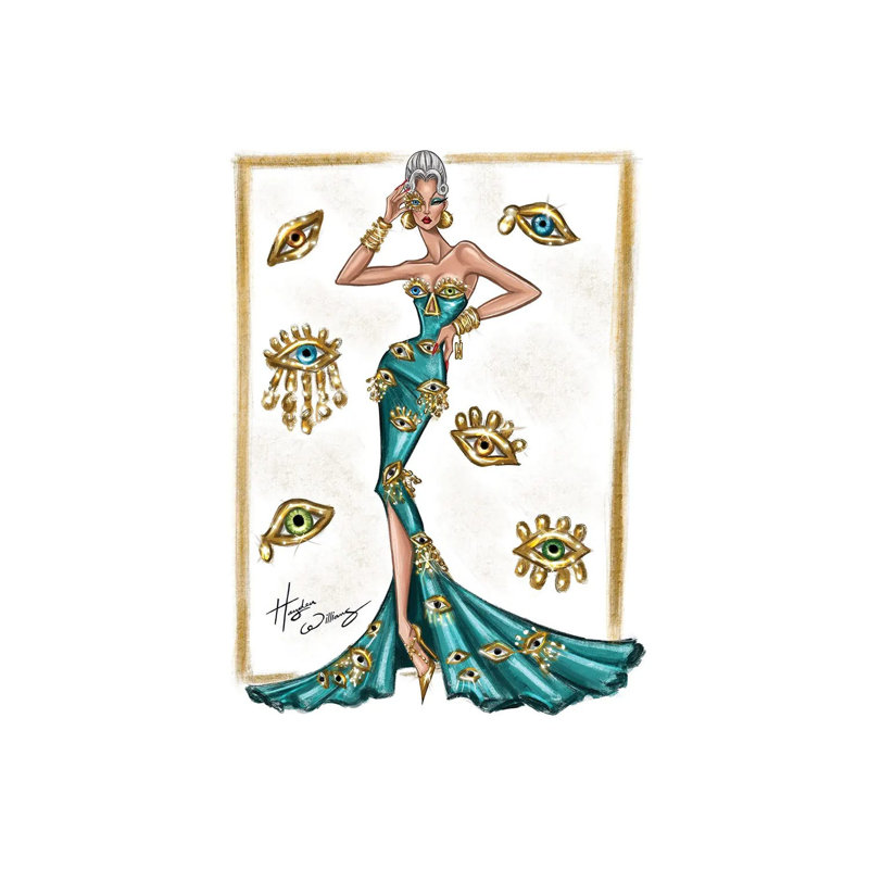 Tous les regards sur elle  , H 12 po x l 8 po, Toile tendue, Ne s’applique pas