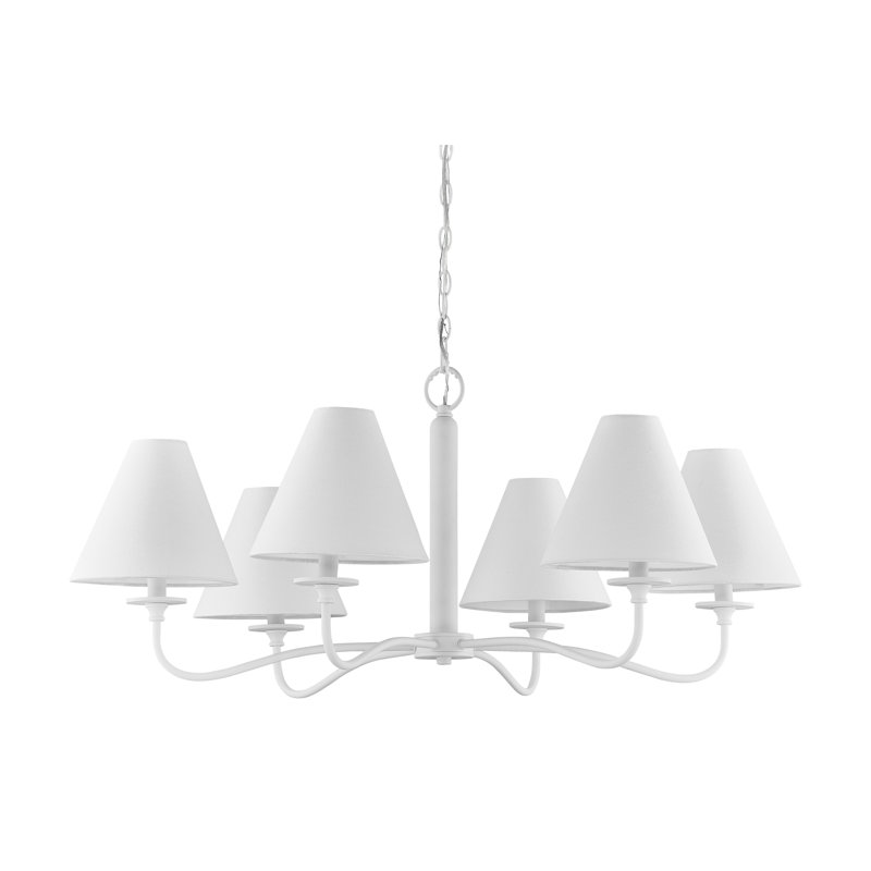 Hauser 6-Light Metal Chandelier, White