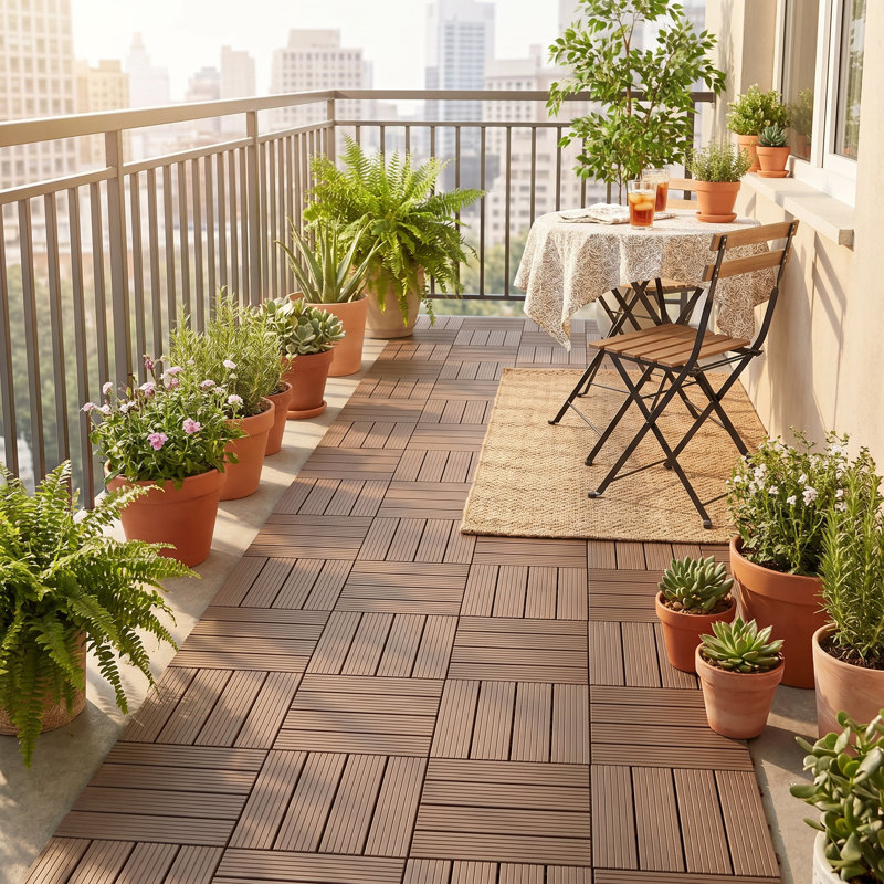 Carreaux de terrasse en plastique 12 "x 12" (ensemble de 36), Brun