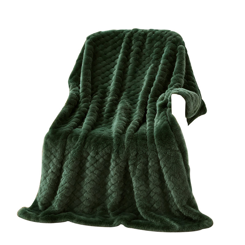 Jeté en fausse fourrure Luxury 50X70, Vert
