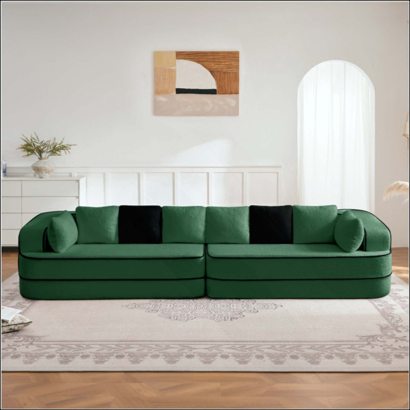 Canapé moelleux confortable à 4 épaisseurs sans assemblage 32D, Vert