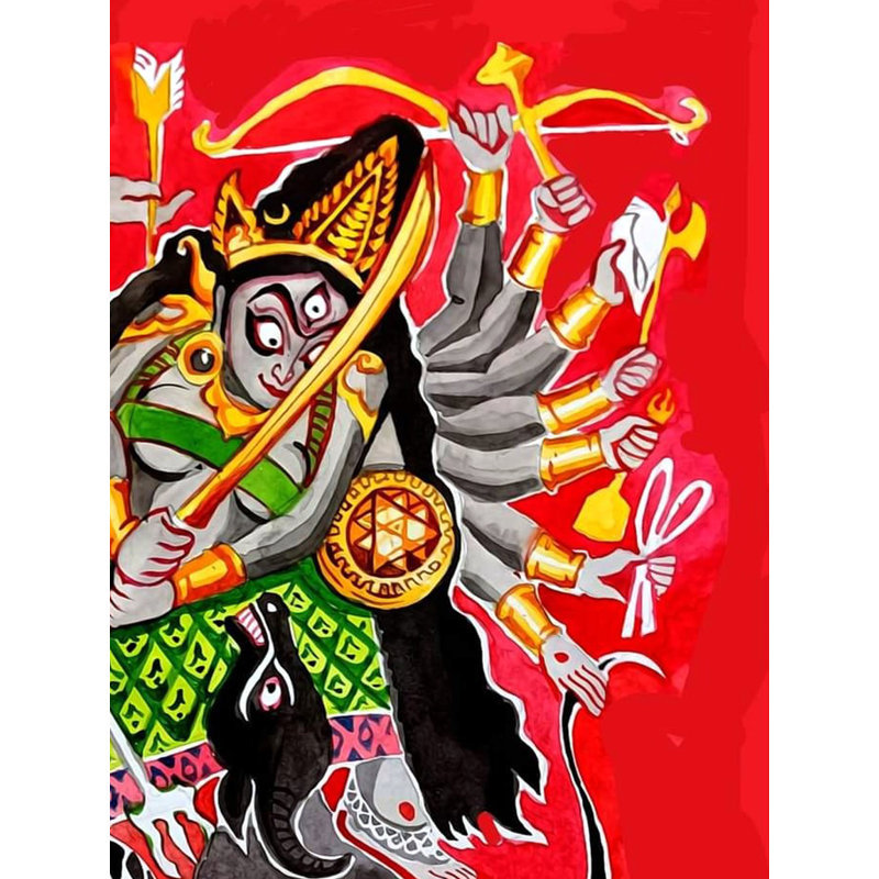 Déesse Kali | Aquarelle sur papier | Mangaly Ghosh | Pour la décoration murale