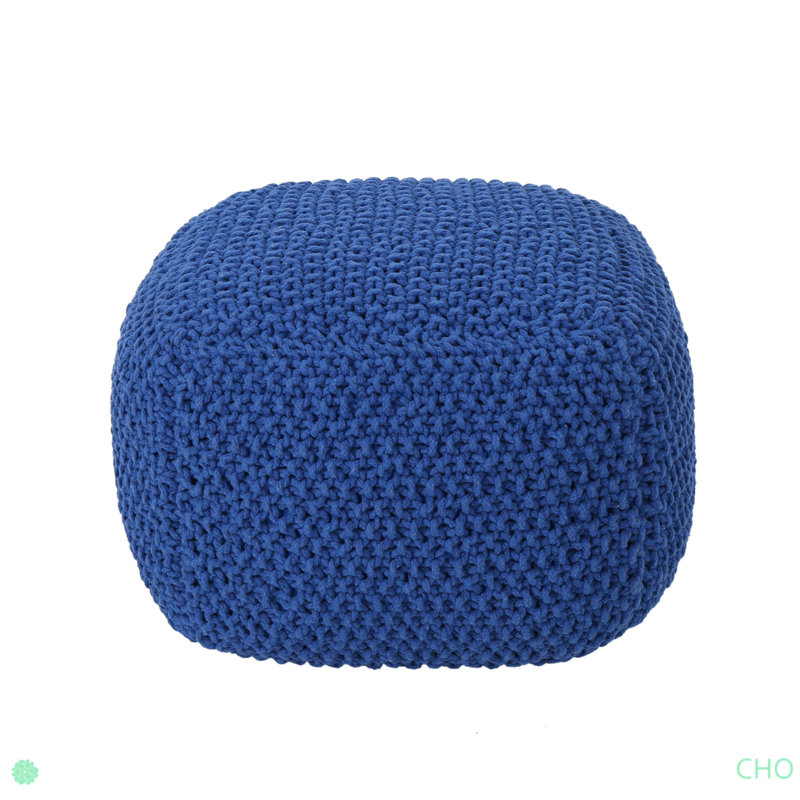 Pouf en coton tricoté Pim 20,5 x 20,5 x 16,5