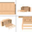 Grand lit escamotable doré avec de grands tiroirs et tablettes de rangement - Solution compacte pour les chambres d'amis et les espaces compacts-447640077