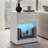 Modern White Nightstands with Multi-color RGB LED Lights & Charging Station, 2 Drawers & Open Shelf in Minimalist Style-1441720302