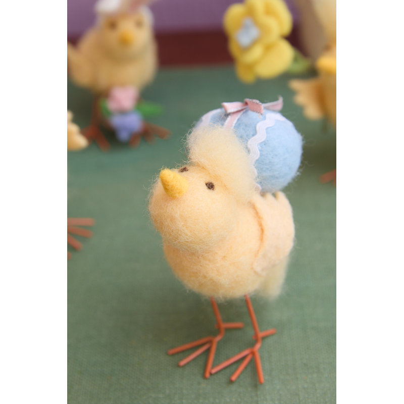 Easter Chick & Blue Egg Freestanding Figure
