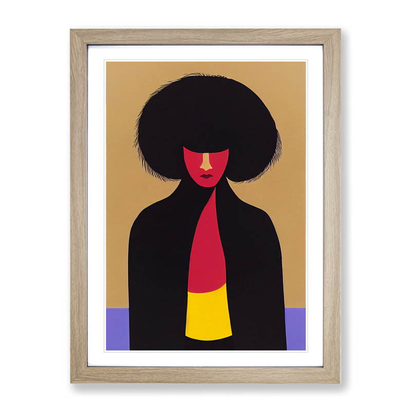 Unique Abstract Woman No.4 - Single Picture Frame Print, 64cm H x 46cm W x 2cm D, Oak Framed