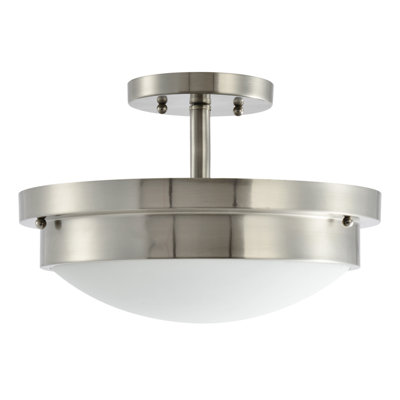 Plafonnier à fixation double Harris en nickel satiné, 2 lumières