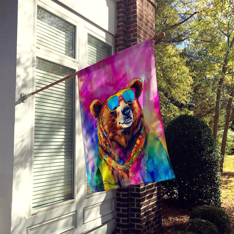 Drapeau de la maison d'un hippie grizzly