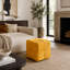 Repose-pieds repose-pieds carré en velours côtelé doux et confortable jaune-132947675
