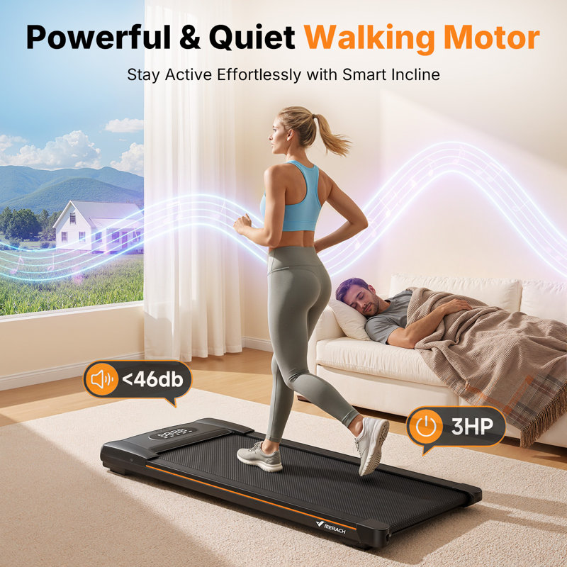 MERACH Walking Pad with 10% Auto Incline, 350 LBS Capacity and Bluetooth Speaker