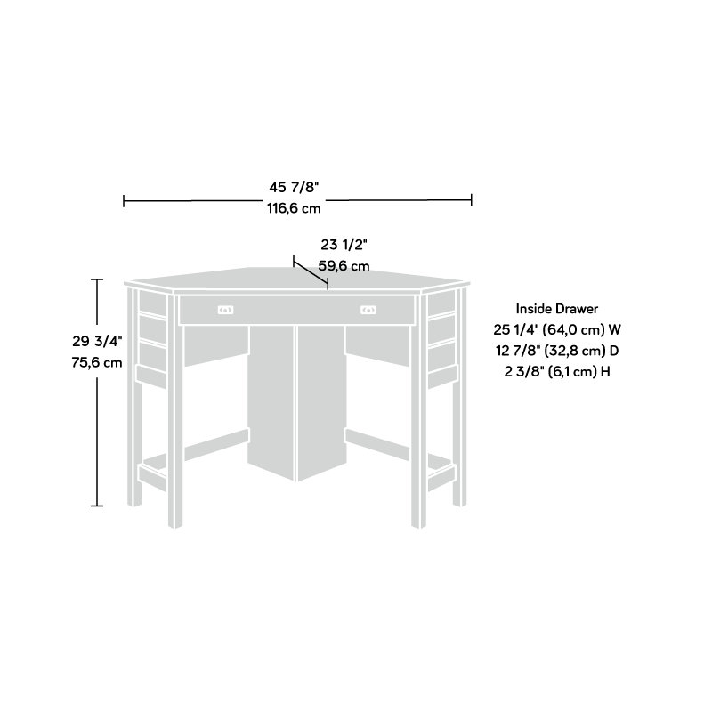 Bureau d'ordinateur de coin peu encombrant