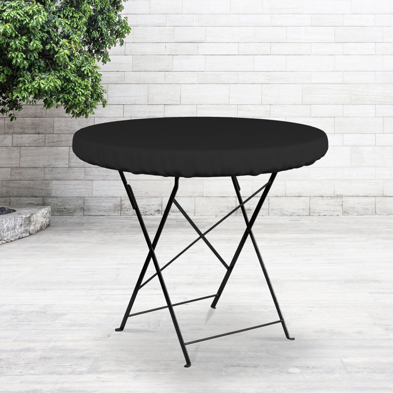 Heavy-Duty Multipurpose Round Patio Table Cover, Waterproof Outdoor UV-Resistant Table Top Cover, 4" H x 48" W x 48" D, Black