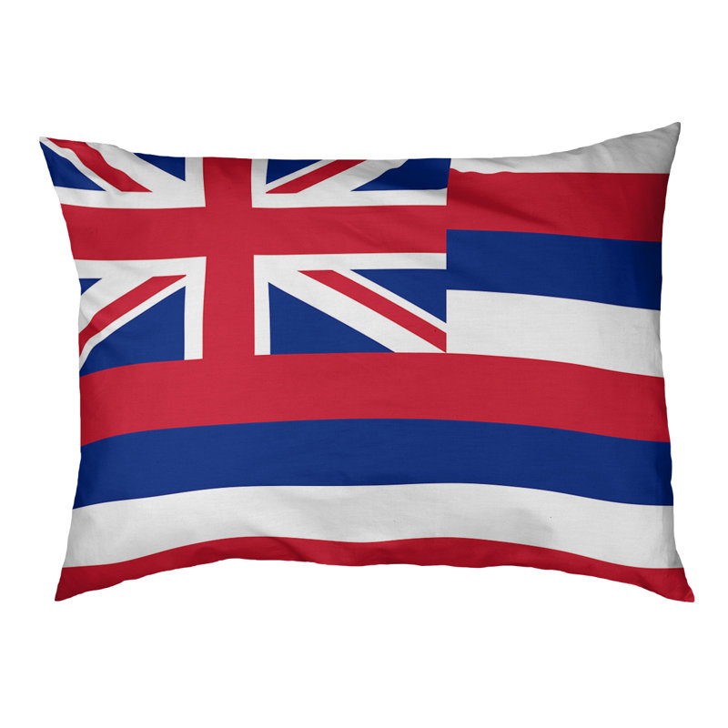 Coussin stylisé honolulu flag Burien, L 42 po x l 52 po, Noir