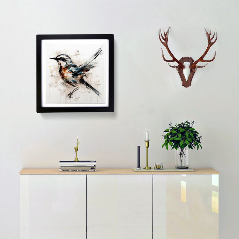Single Picture Frame Print on Wood, Black