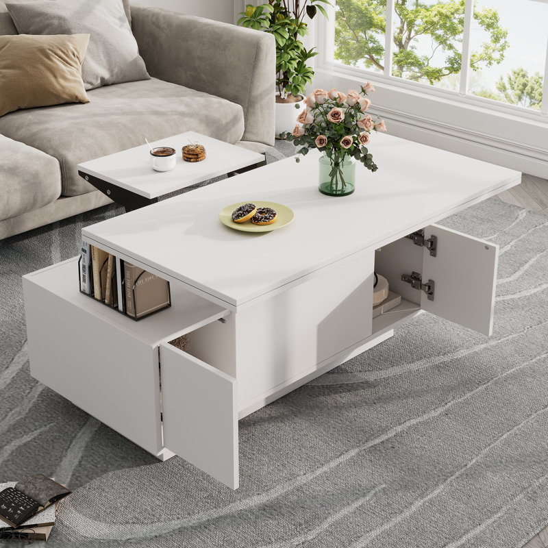 Lift Top Block Coffee Table with Storage
