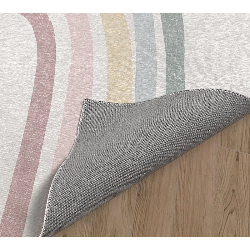 Boho Low Pile Carpet Straight Rectangular Chairmat, 5' W x 7' D, Blue/Pink/Yellow