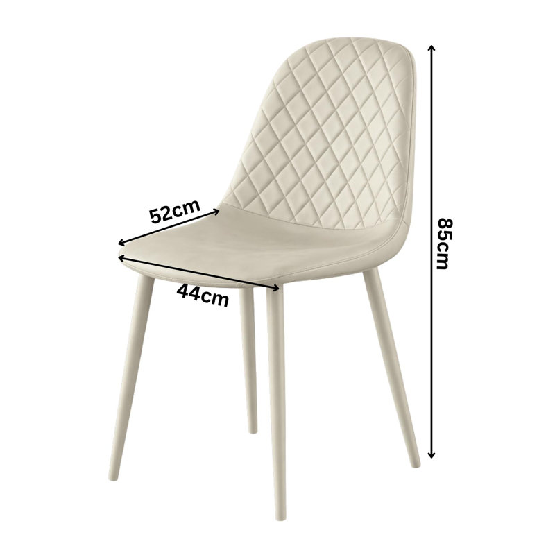 4 -Person Dining Set, 75cm H x 140cm W x 80cm D, Cream