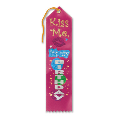Kiss Me, It's My Birthday Award Ribbon