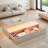Modern Rectangular Coffee Table With Led Lights, 2 Drawers And Open Storage Shelf-769219627
