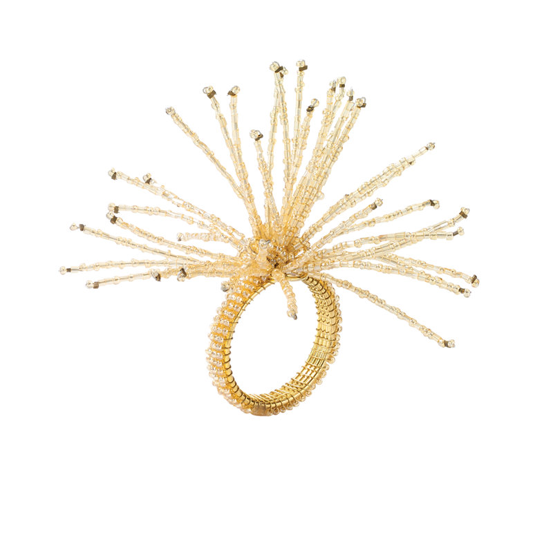 Spider Bead Burst Napkin Ring, Champagne