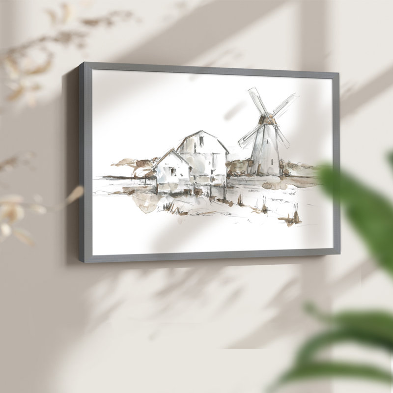Old Mill Farm I - reproduction encadrée - réarmable, H 8 po x l 10 po, Gris