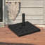 Base de parasol de patio lestée avec boîtier en résine et bouton réglable, 42 lb, noir profond, carré de 20 po
