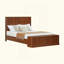 Structure de lit avec rangement, lit plateforme moderne en bois de style Mid-Century avec banc de pied de lit, panneau arqué, aucun sommier nécessaire