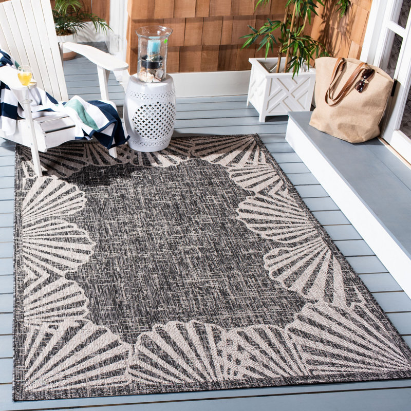 Tapis intérieur / extérieur noir Weatherby, 5 pi 3 po x 7 pi x 6 po