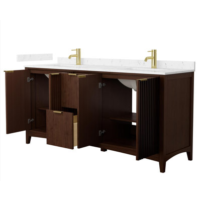 Palmilla 72" Freestanding Double Bathroom Vanity with Cultured Marble Top
