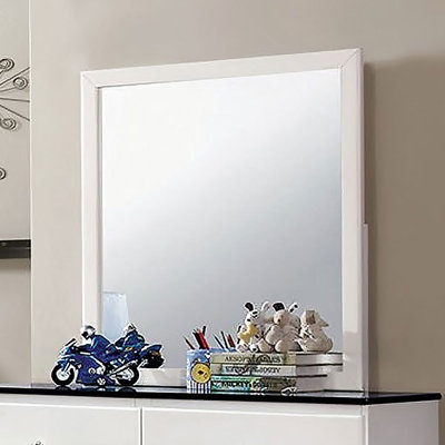 Miroir Menno blanc, finition bleue